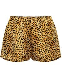 Versace - Leopard-Print Silk Shorts - Lyst