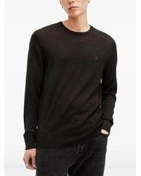 AllSaints - Embroidered-Logo Crew-Neck Sweater - Lyst