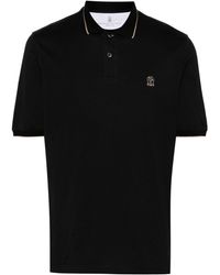 Brunello Cucinelli - Embroidered-logo Polo Shirt - Lyst