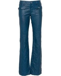 Zadig & Voltaire - Hippie Crinkled Leather Flared Trousers - Lyst