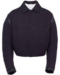 Prada - Wool-blend Cropped Down Jacket - Lyst
