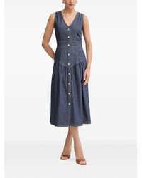 Morgan - Vestido Midi Sin Mangas Con Botones - Lyst