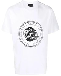 Billionaire - Flocked-Logo Short-Sleeved T-Shirt - Lyst