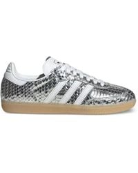 adidas - Samba Snakeskin-Effect Striped Sneakers - Lyst