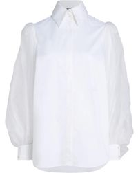 Karl Lagerfeld - Kl Studio Voluminous Katoenen-Zijden Blouse - Lyst