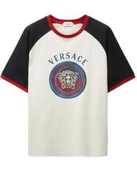 Versace - Medusa Logo Graphic T-Shirt With Raglan Sleeves - Lyst