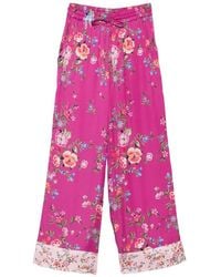 Liu Jo - Floral-Pattern Drawstring-Fastening Trousers - Lyst