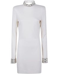 Blugirl Blumarine - Robe Courte À Col Montant Orné De Cristaux - Lyst
