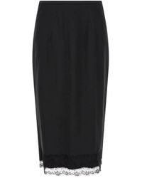 Ermanno Scervino - Lace-Trim Midi Skirt - Lyst