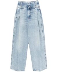 Sportmax - Pleated Wide-Leg Jeans - Lyst