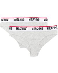 Moschino - Logo-waistband Cotton Briefs (pack Of Two) - Lyst