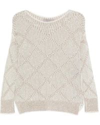 D.exterior - Sequin-Embellished Diamond-Pattern Sweater - Lyst
