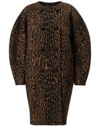 Carolina Herrera - Leopard-Jacquard Cocoon Coat - Lyst