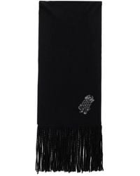 Roberto Cavalli - Sciarpa Con Frange E Logo - Lyst