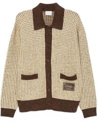 Drole de Monsieur - Waffle-Knit Logo-Patch Cardigan - Lyst