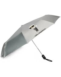 KARL LAGERFELD - Ikon Karl Metallic Umbrella - Lyst