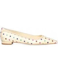 Manolo Blahnik - Polka-Dot Pointed-Toe Ballet Flats - Lyst