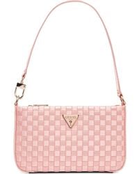 Guess - Schultertasche Mit Logo-Schild - Lyst