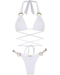 Amir Slama Bikini con diseño cruzado - Blanco