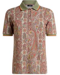 Etro - Leafy Paisley Cotton Polo Shirt - Lyst