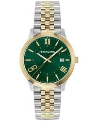 Ferragamo - Roman Numeral Dial Gold-Plated Watch - Lyst