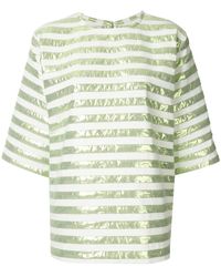 Bambah - Short-Sleeved Striped Square Top - Lyst