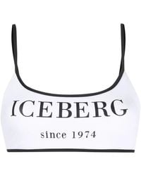 Iceberg - Logo-Print Bikini Top - Lyst