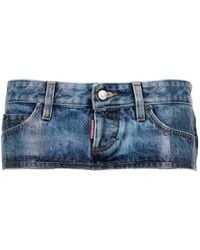 DSquared² - Iced Wash Hot Denim Mini Skirt - Lyst