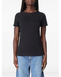 ARMANI EXCHANGE - Rhinestone-Logo T-Shirt - Lyst