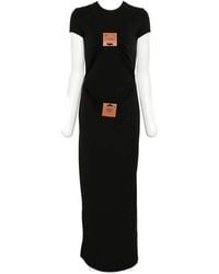 Jean Paul Gaultier - Leather-Tag Draped Maxi Dress - Lyst