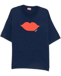 KENZO - Lips-Intarsia Short-Sleeve Sweater - Lyst