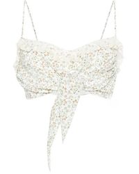 Ermanno Scervino - Floral Ruffled Top - Lyst