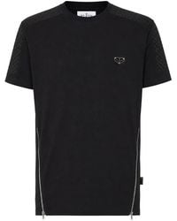 Philipp Plein - T-Shirt À Empiècement Matelassé Et Détail Zippé - Lyst
