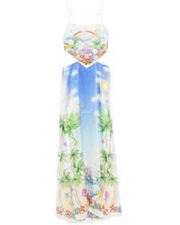 CASABLANCA - Graphic-Print Cut-Out Maxi Dress - Lyst