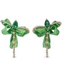 Anabela Chan - 18kt Yellow Gold Cupid's Bow Emerald Earrings - Lyst