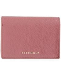 Coccinelle - Grainy-Leather Logo-Plaque Wallet - Lyst