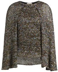 Alberta Ferretti - Sequin-Embellished Cape-Style Blouse - Lyst