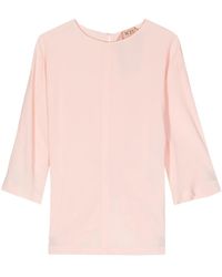 N°21 - Twist-Detail Round-Neck Blouse - Lyst