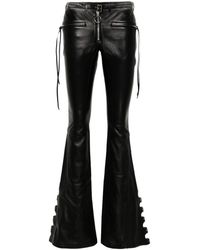 Courreges - Mid-rise Bootcut Leather Trousers - Lyst