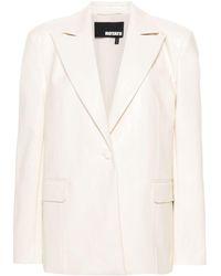 ROTATE BIRGER CHRISTENSEN - Textured Faux-leather Single-breasted Blazer - Lyst