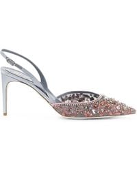 Rene Caovilla - Cinderella Crystal-Embellished Slingback Pumps - Lyst