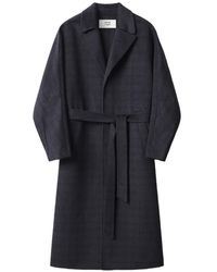 Maison Kitsuné - Abrigo A Cuadros Con Cinturón - Lyst
