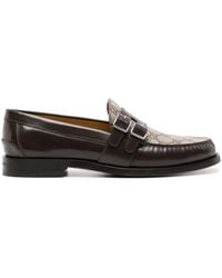 Gucci - GG Supreme Buckled Leather Loafers - Lyst