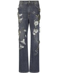 Dolce & Gabbana - Vaqueros Rectos Con Efecto Envejecido - Lyst