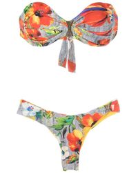 Amir Slama - Set de bikini tipo bandeau con estampado hibiscus - Lyst