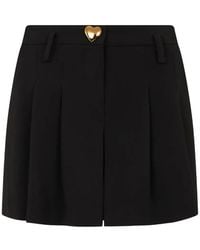 Moschino - Heart-Button Pleated Shorts - Lyst