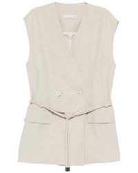 Antonelli - Chaleco Ellen con doble botonadura y cinturón - Lyst