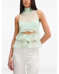 Bardot - Cynthia Ruffled Cut-Out Sleeveless Blouse - Lyst