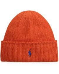 Polo Ralph Lauren - Pony Embroidered Wool Beanie Hat - Lyst