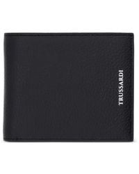Trussardi - Logo-Print Pebbled-Leather Wallet - Lyst